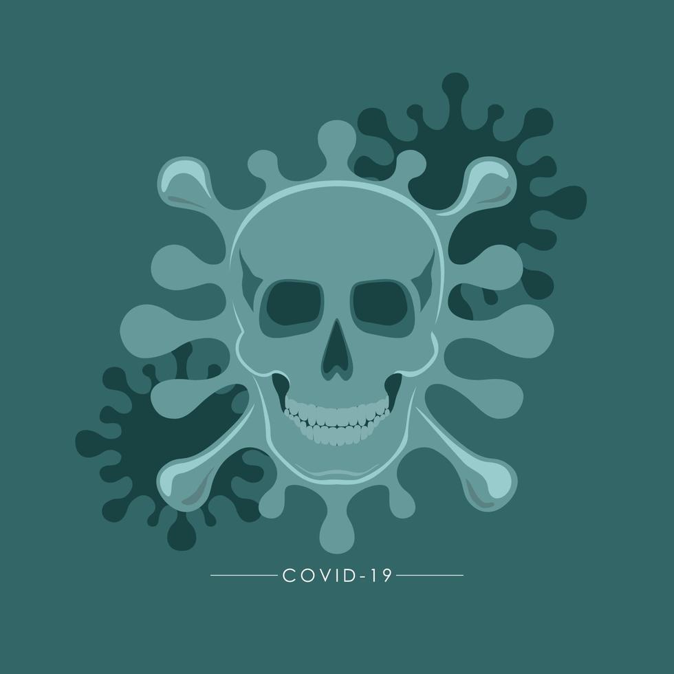CORONAVIRUS IN THE SHAPE OF A SKULL IN A VECTOR