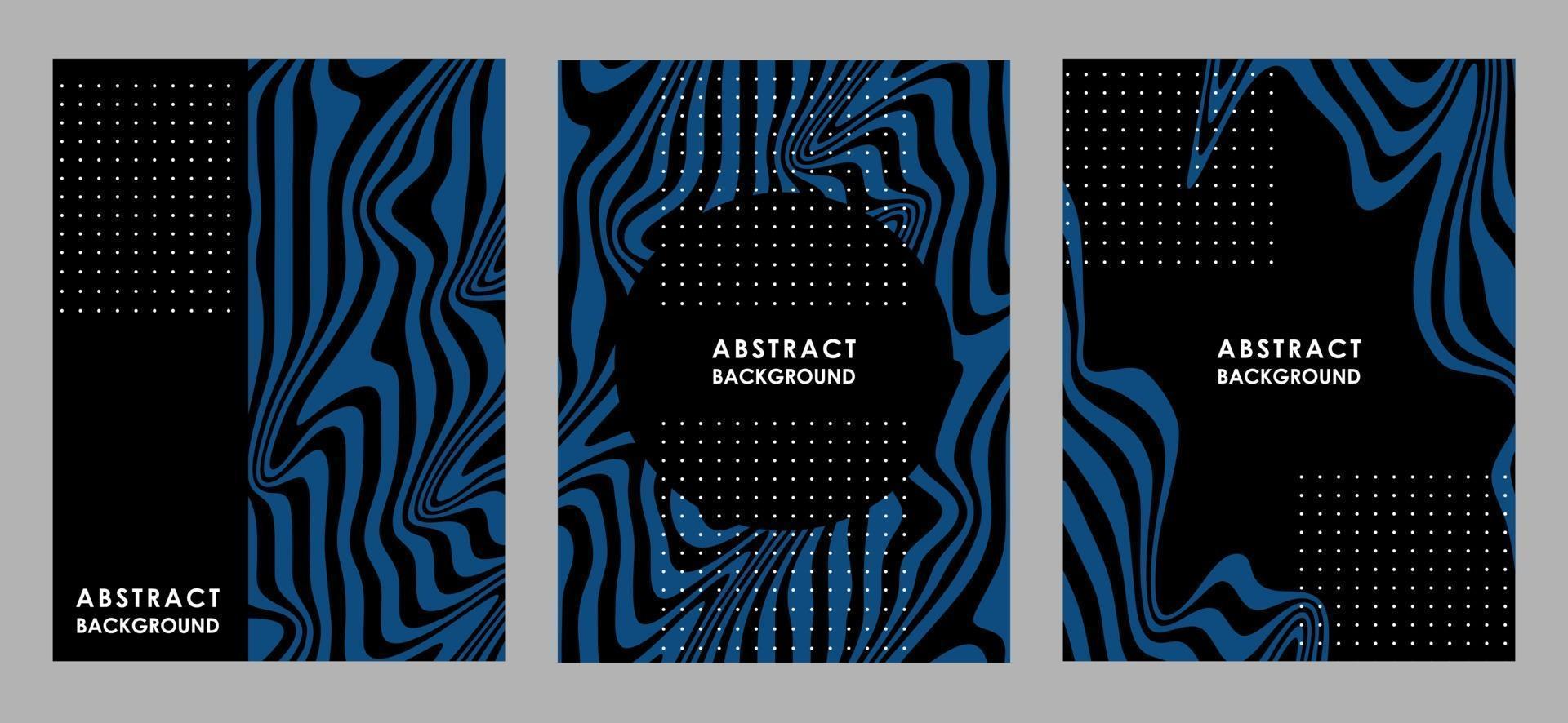 tres pancartas abstractas con rayas azules vector