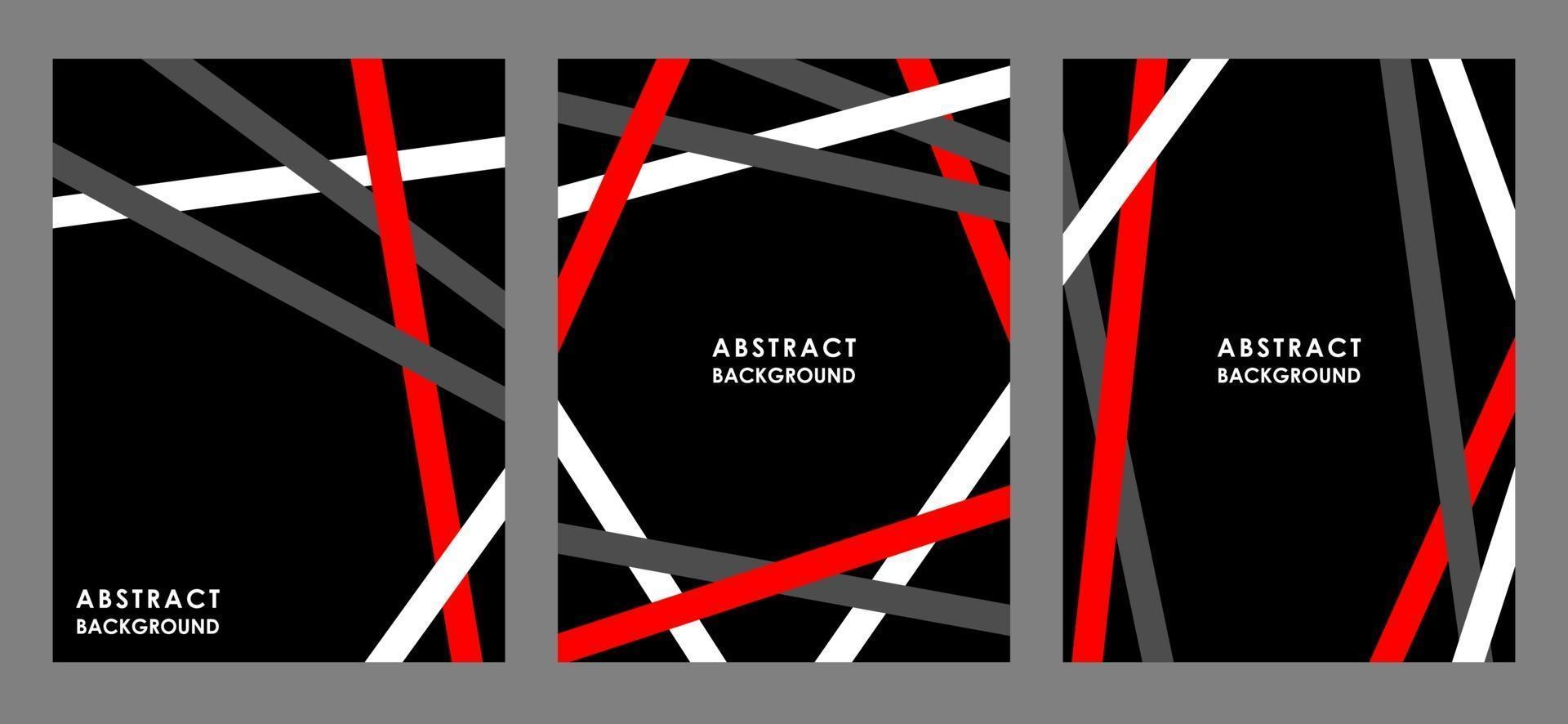 Set of abstract black flyers with vector stripes