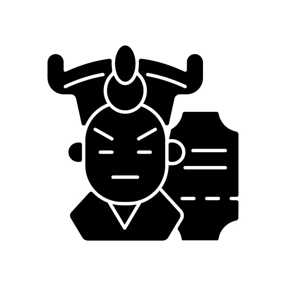 Chinese opera black glyph icon vector