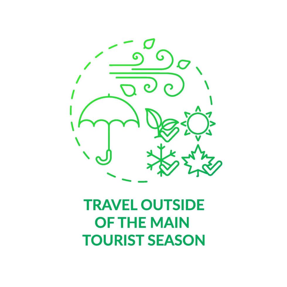 viajar fuera del icono principal del concepto de la temporada turística vector