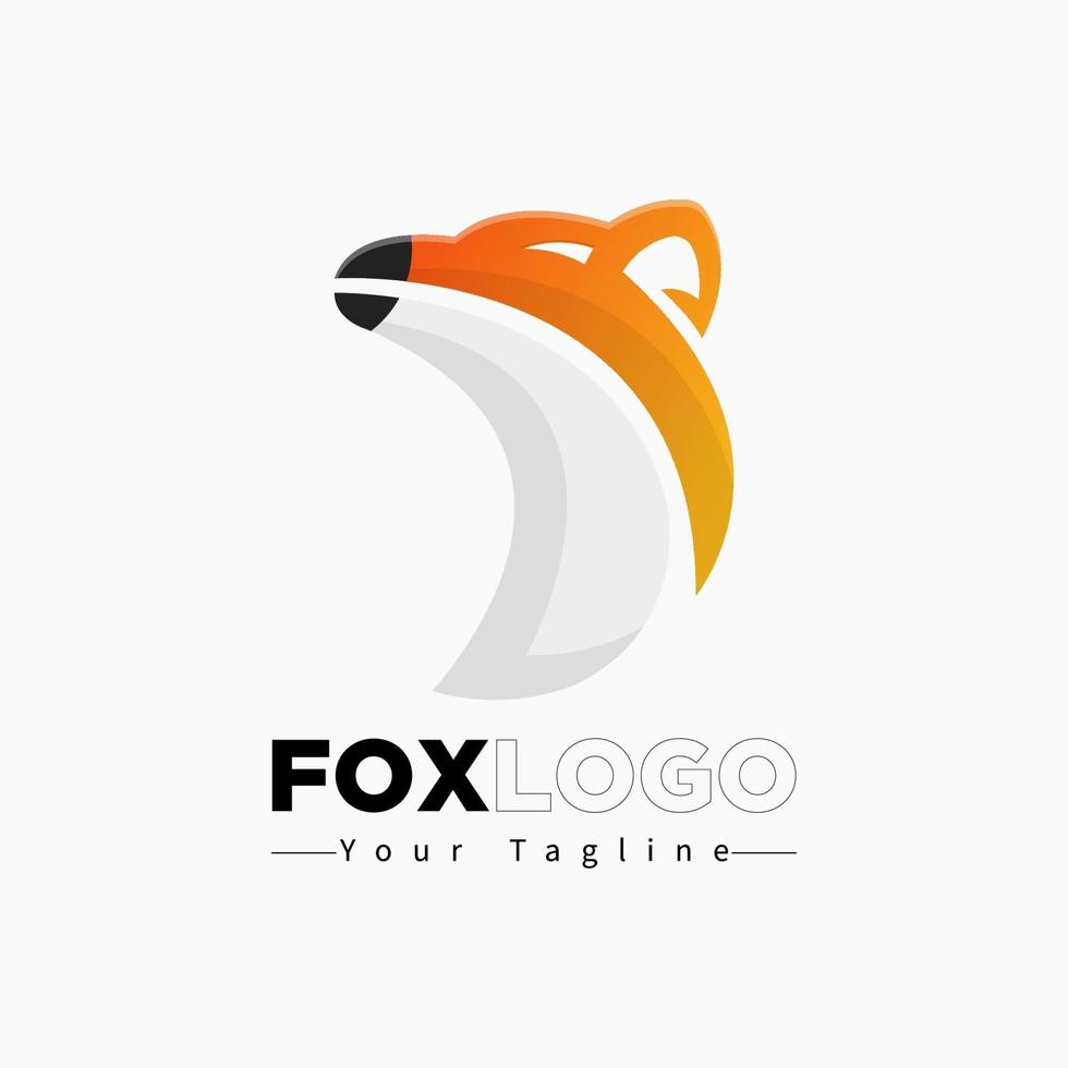 Ilustración de diseño de vector de símbolo de logotipo de cabeza de zorro creativo. diseño de logo