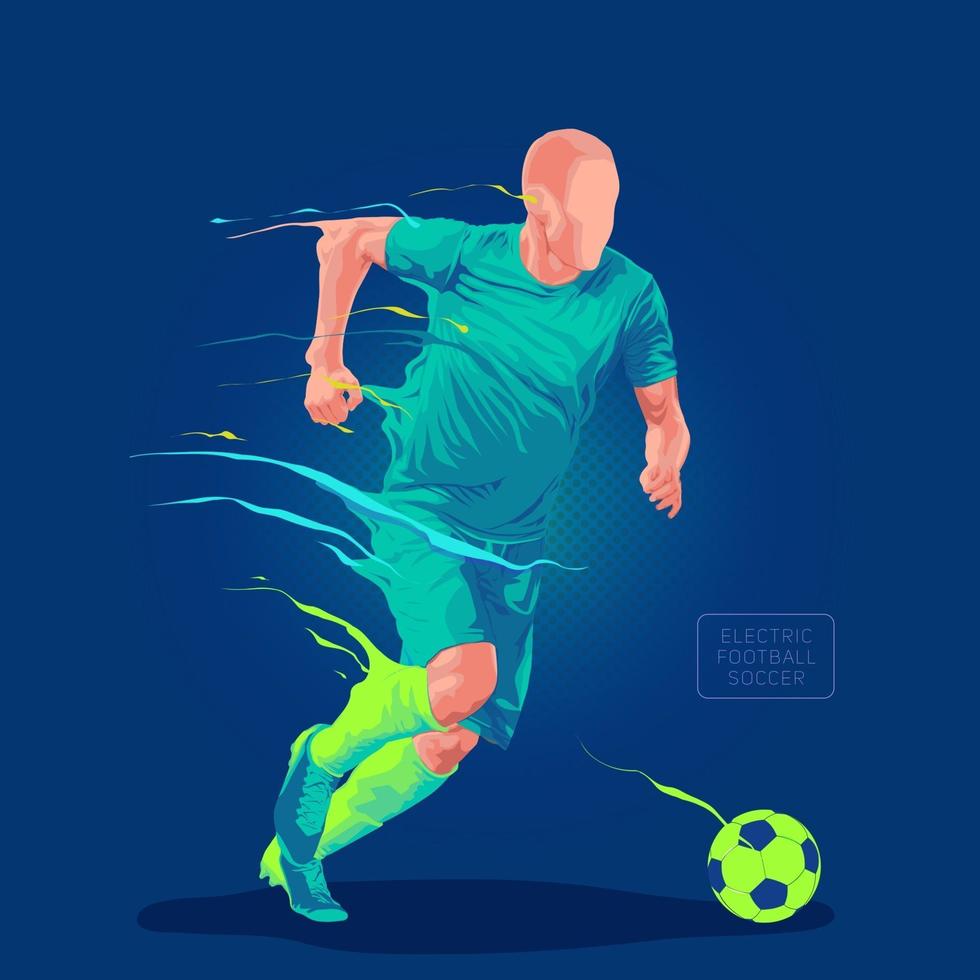 football soccer electric running vector