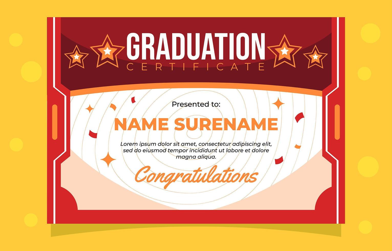 Red of Certificate Graduation vector