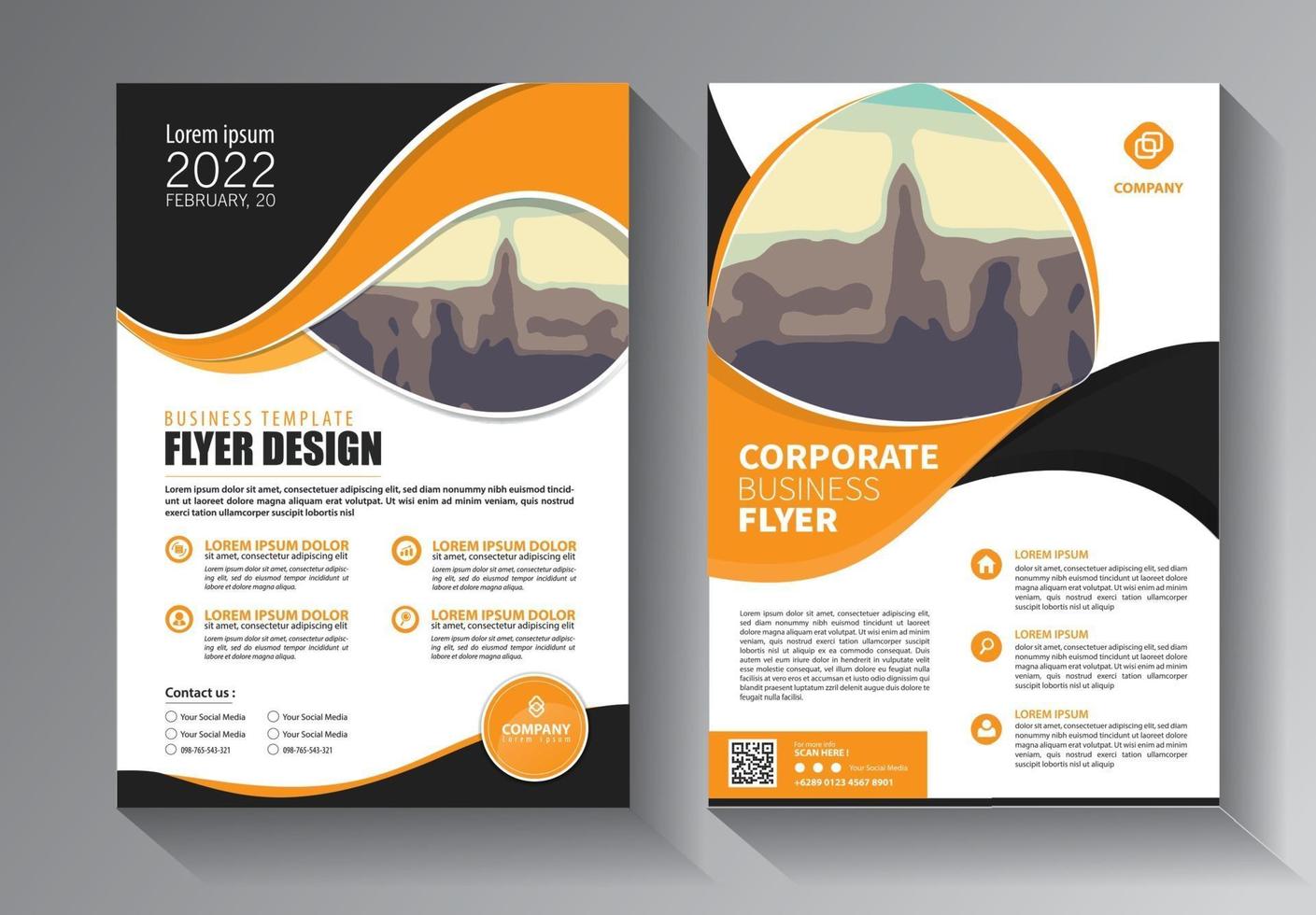 Brochure design, cover modern layout, annual report, poster, flyer in A4 with colorful triangles, geometric shapes for tech, science, market with light background vector