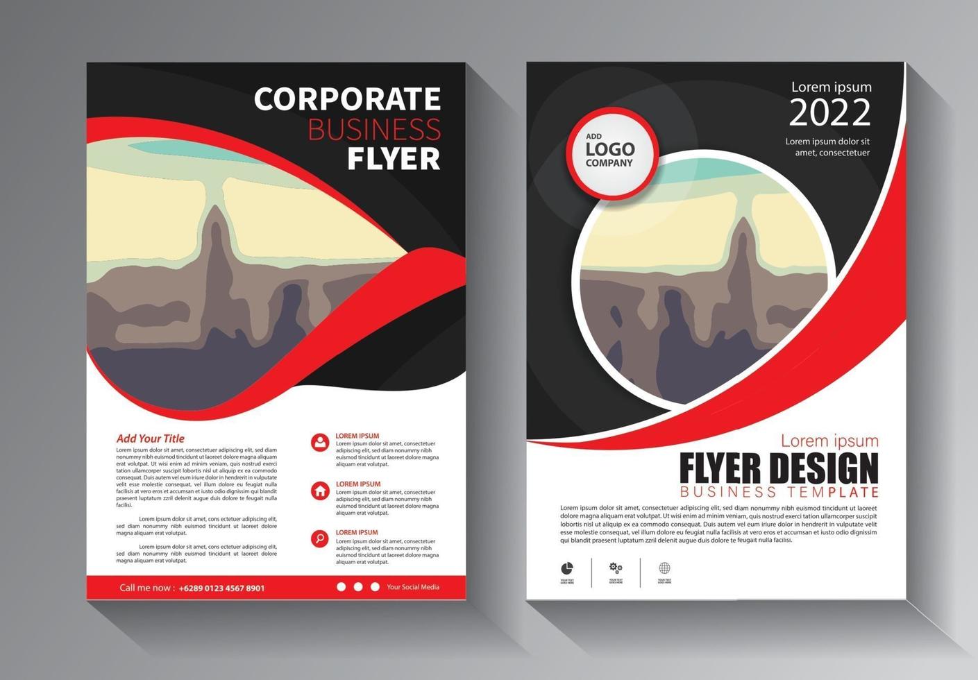 Business abstract vector template. Brochure design, cover modern layout, annual report, poster, flyer in A4 with colorful triangles, geometric shapes for tech, science, market with light background