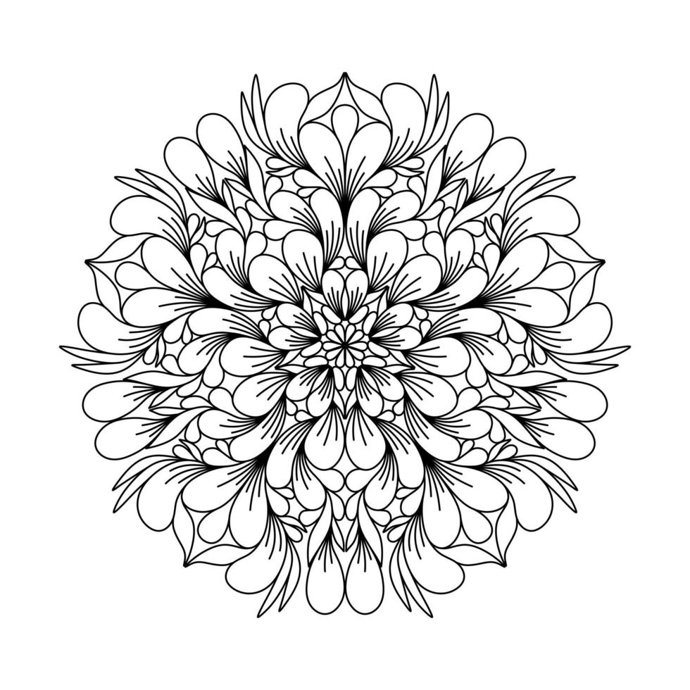 COLORING BOOK FOR ADULTS IN THE FORM OF A ROUND MANDALA vector