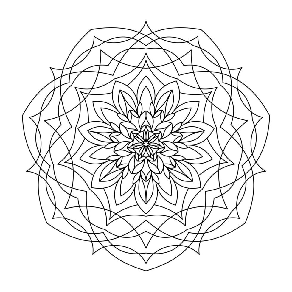 COLORING BOOK FOR ADULTS IN THE FORM OF A ROUND MANDALA vector