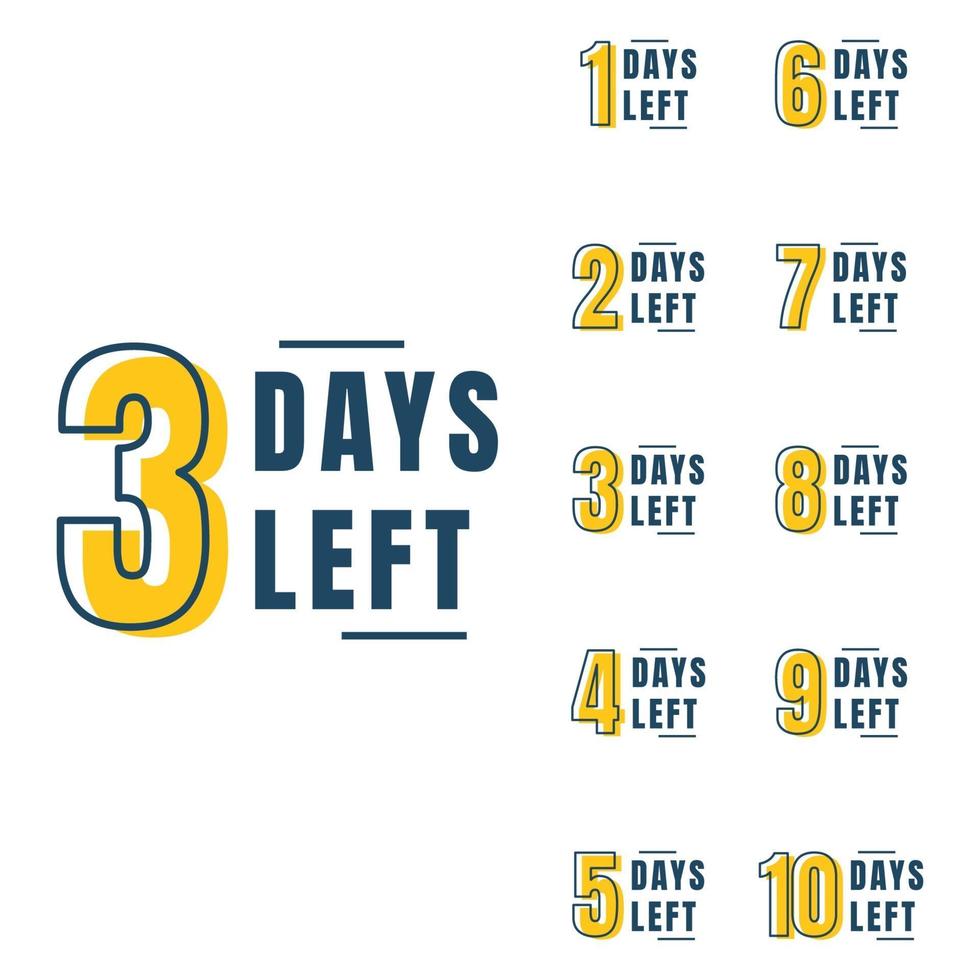 Days left counter banner set vector