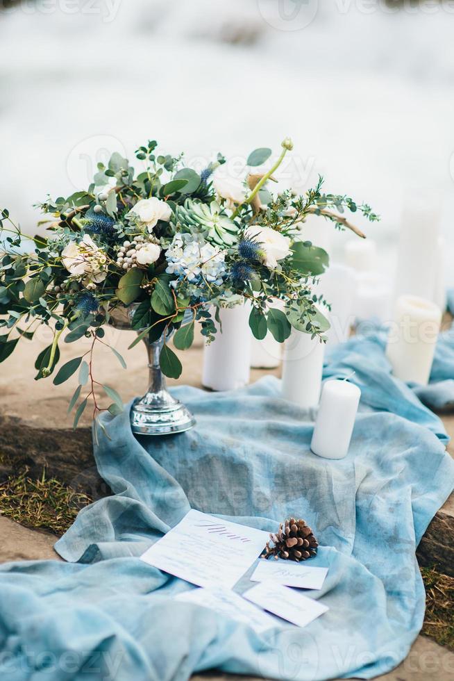 Wedding decor with natural elements photo