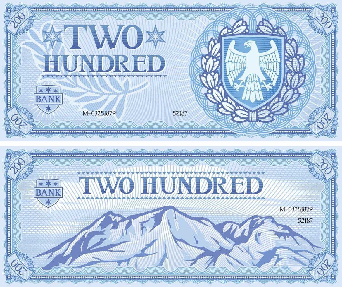 two hundred banknote vector