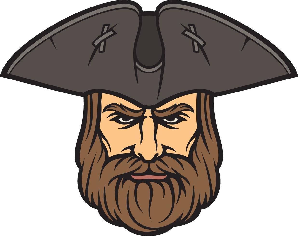 Pirate head with sailor hat vector