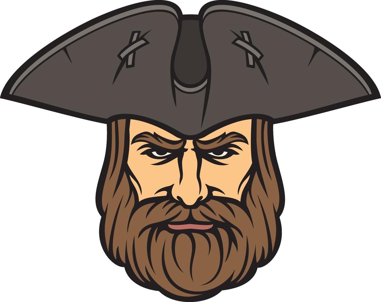 cabeza de pirata con sombrero de marinero vector