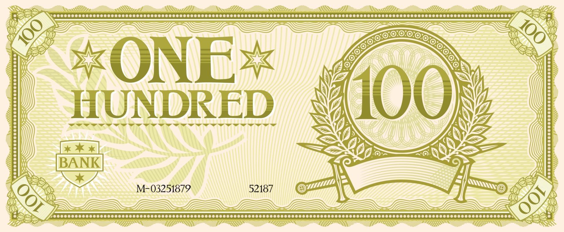 one hundred banknote vector