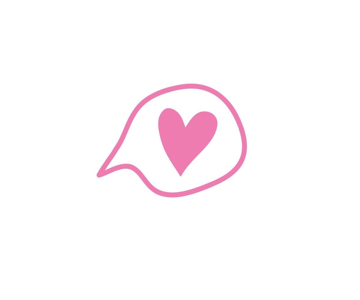 Heart in speech bubble icon vector