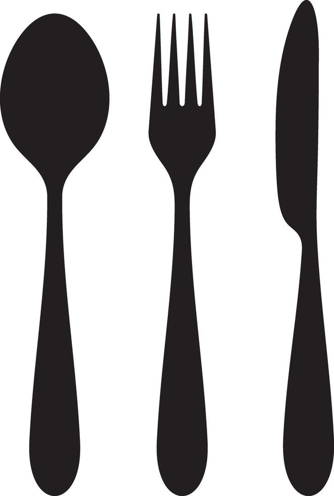 knife, fork and spoon vector