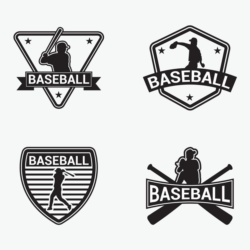 Plantilla de vector de diseño de logotipo de insignias de béisbol