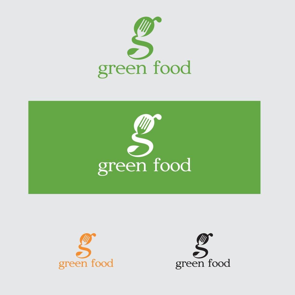 plantilla de diseño de logotipo de comida verde vector