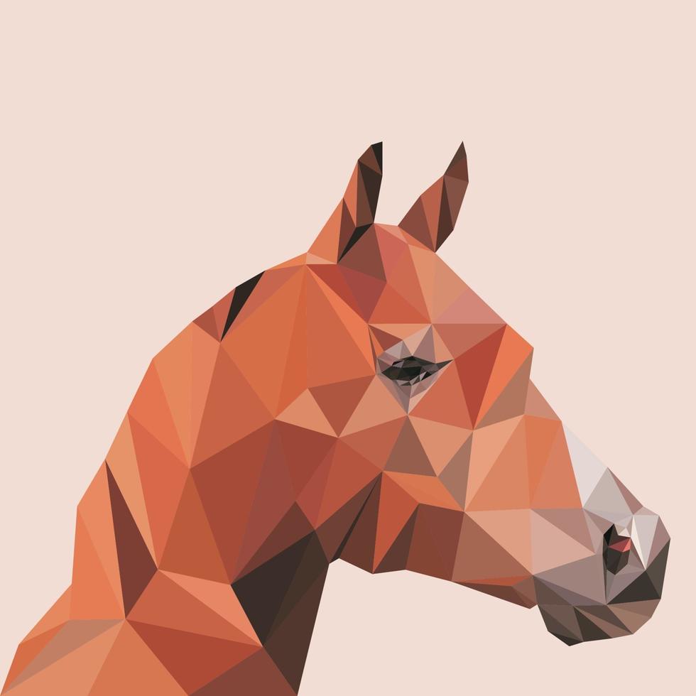 Horse Low Poly vector design template