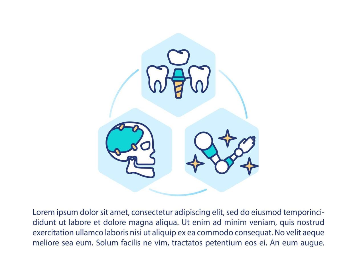 Prosthetics concept line icons with text vector