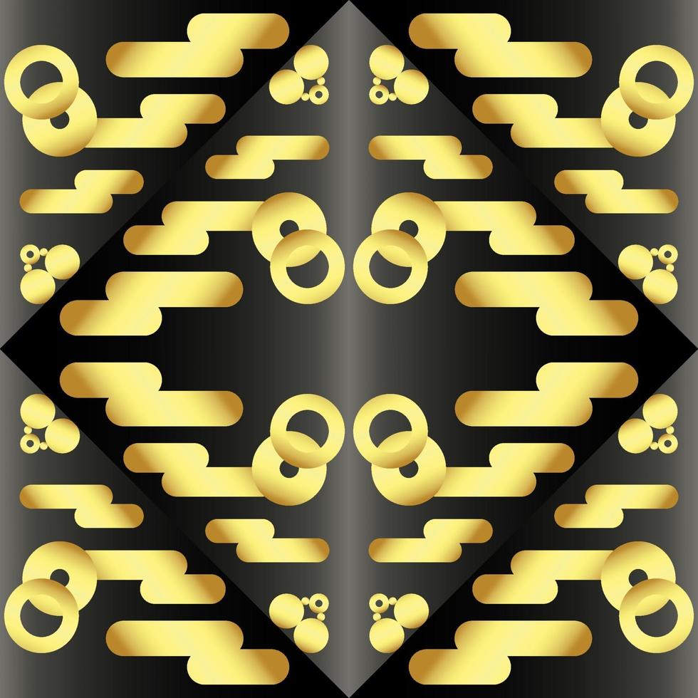 This is a vintage golden texture in an oriental style with clouds vector