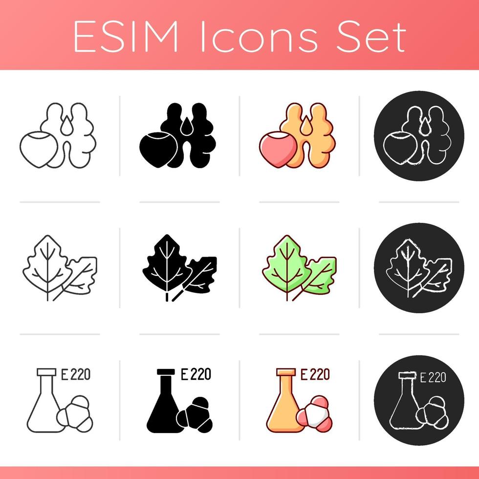 Allergy danger icons set vector