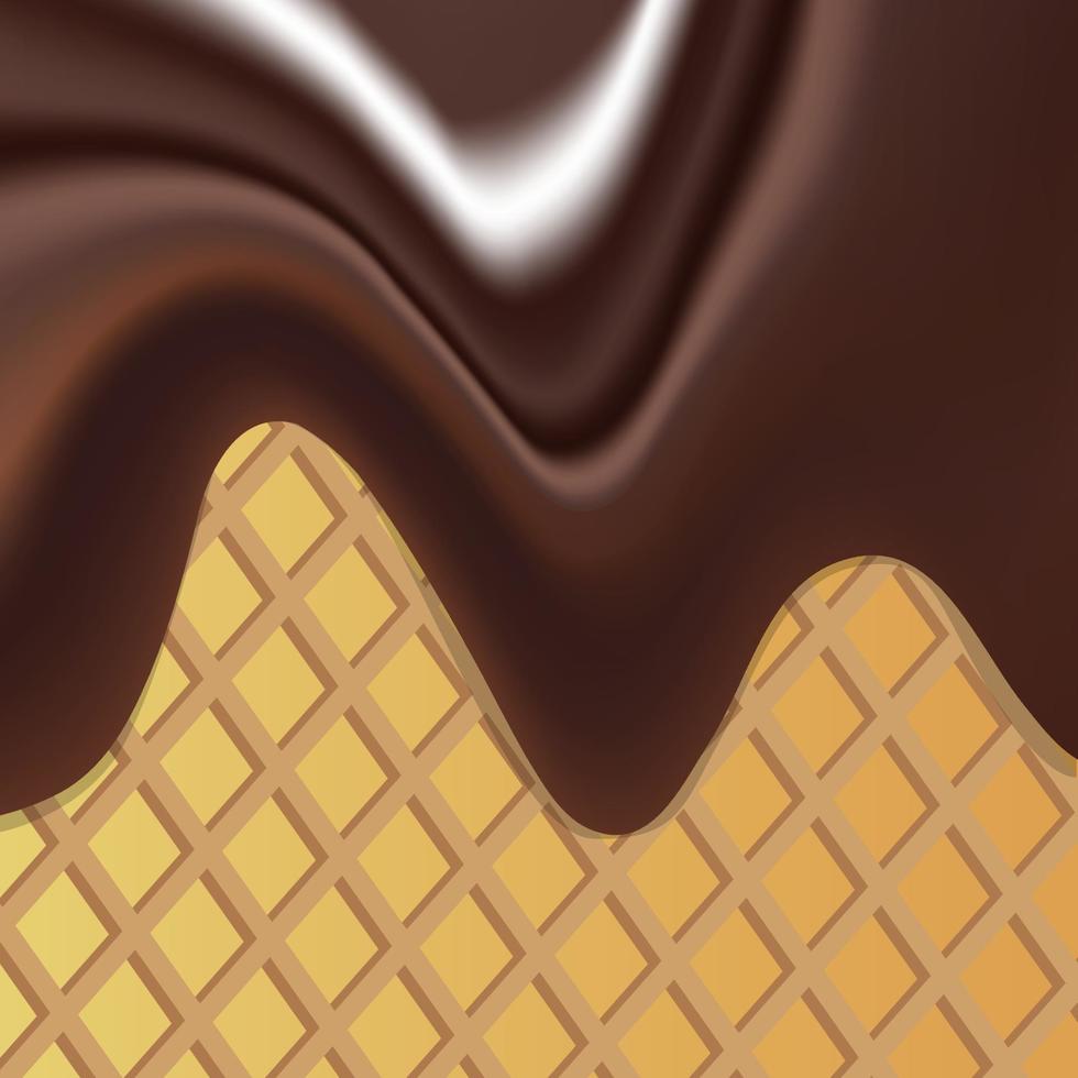 Imagen de fondo vectorial que ilustra la masa de chocolate líquido con chispas vector