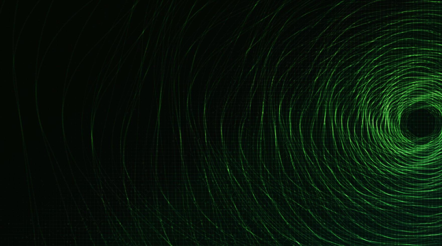 Circle Green wave technology background vector
