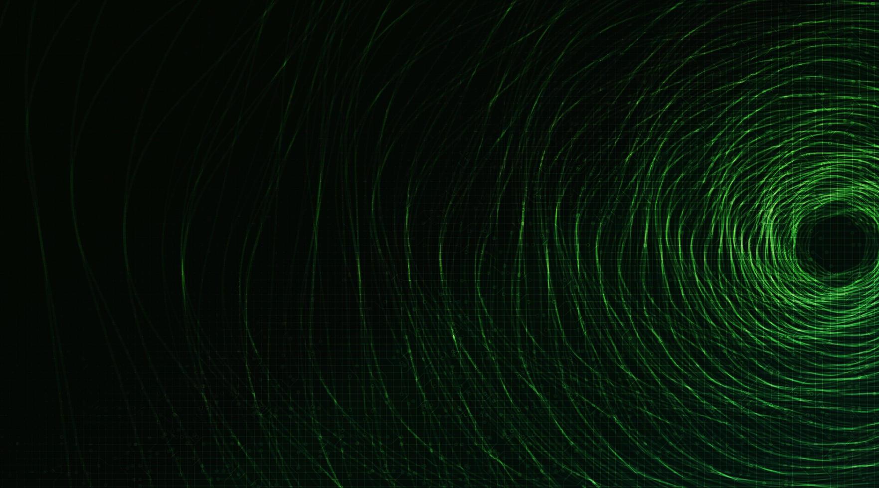 Circle Green wave technology background vector