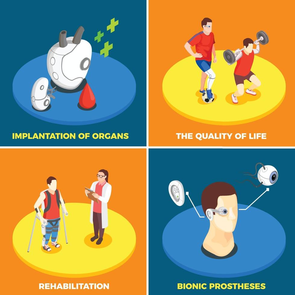 Medical Technology 2x2 Design Concept Vector Illustration