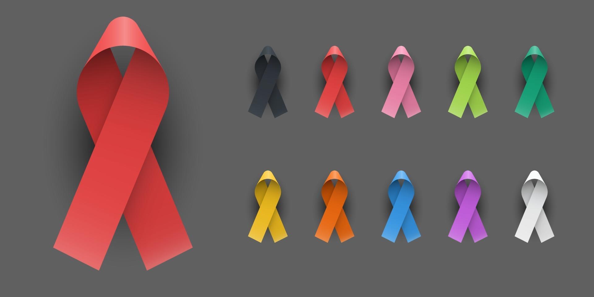 Realistic Colorful Awareness Ribbons vector