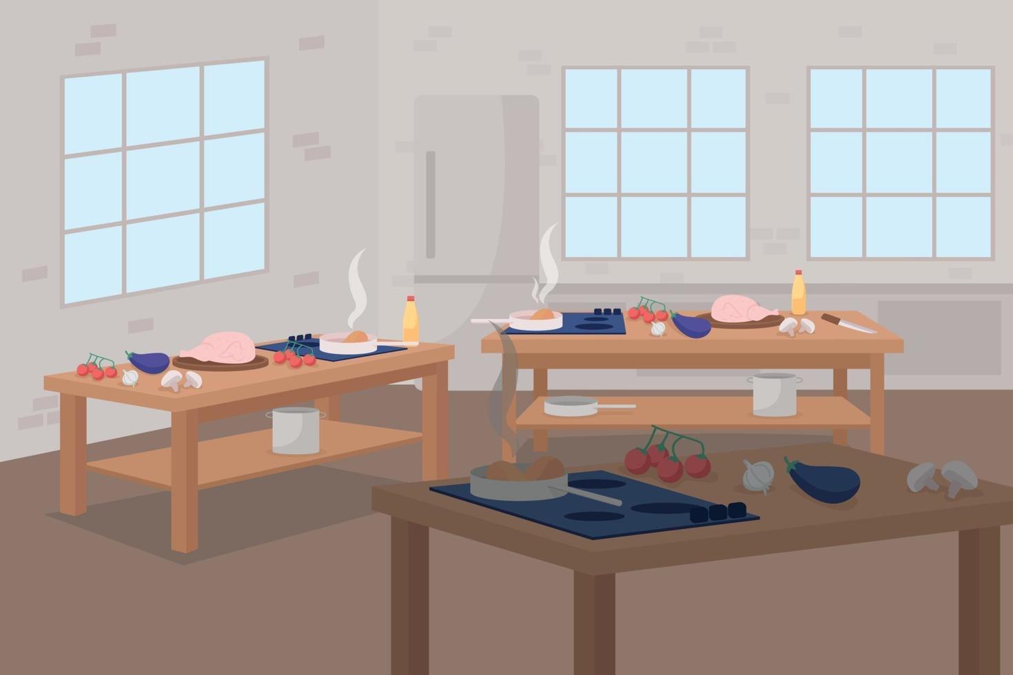 Culinary master class flat color vector illustration