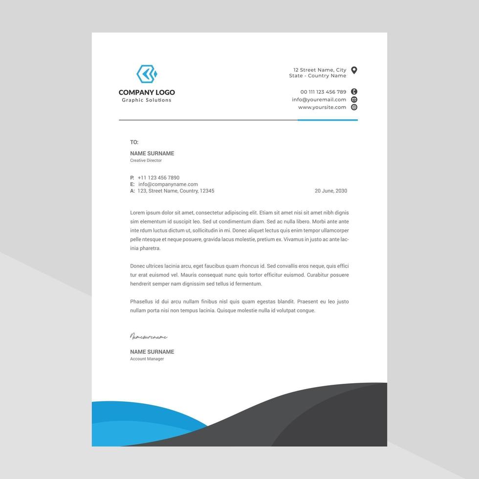 Letterhead template in flat style Free Vector