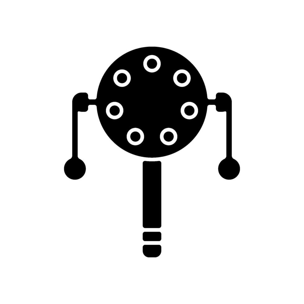 Pellet drum black glyph icon vector