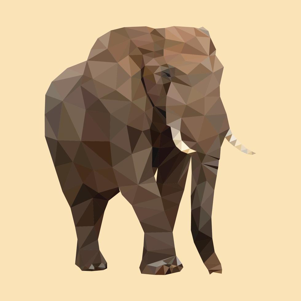 Elephant Low Poly vector design template