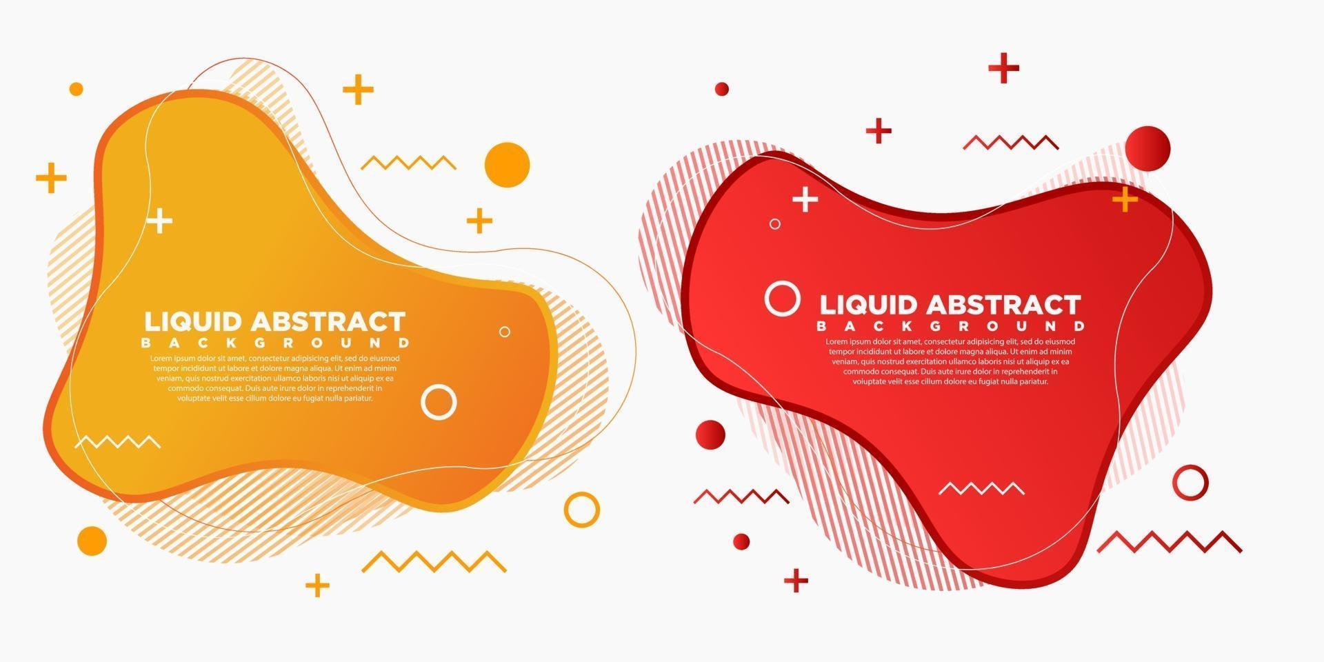 Set of abstract modern graphic elements. Shapes and lines and dynamic colored gradations. Gradient abstract banner with flowing fluid shapes. Templates for logo design or presentations. vector