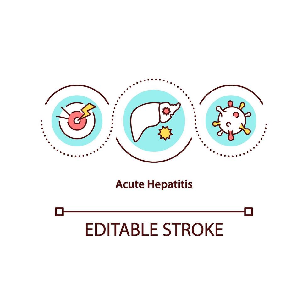 icono del concepto de hepatitis aguda vector