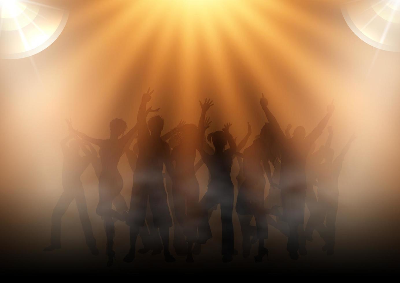 party crowd in smoky atmosphere vector