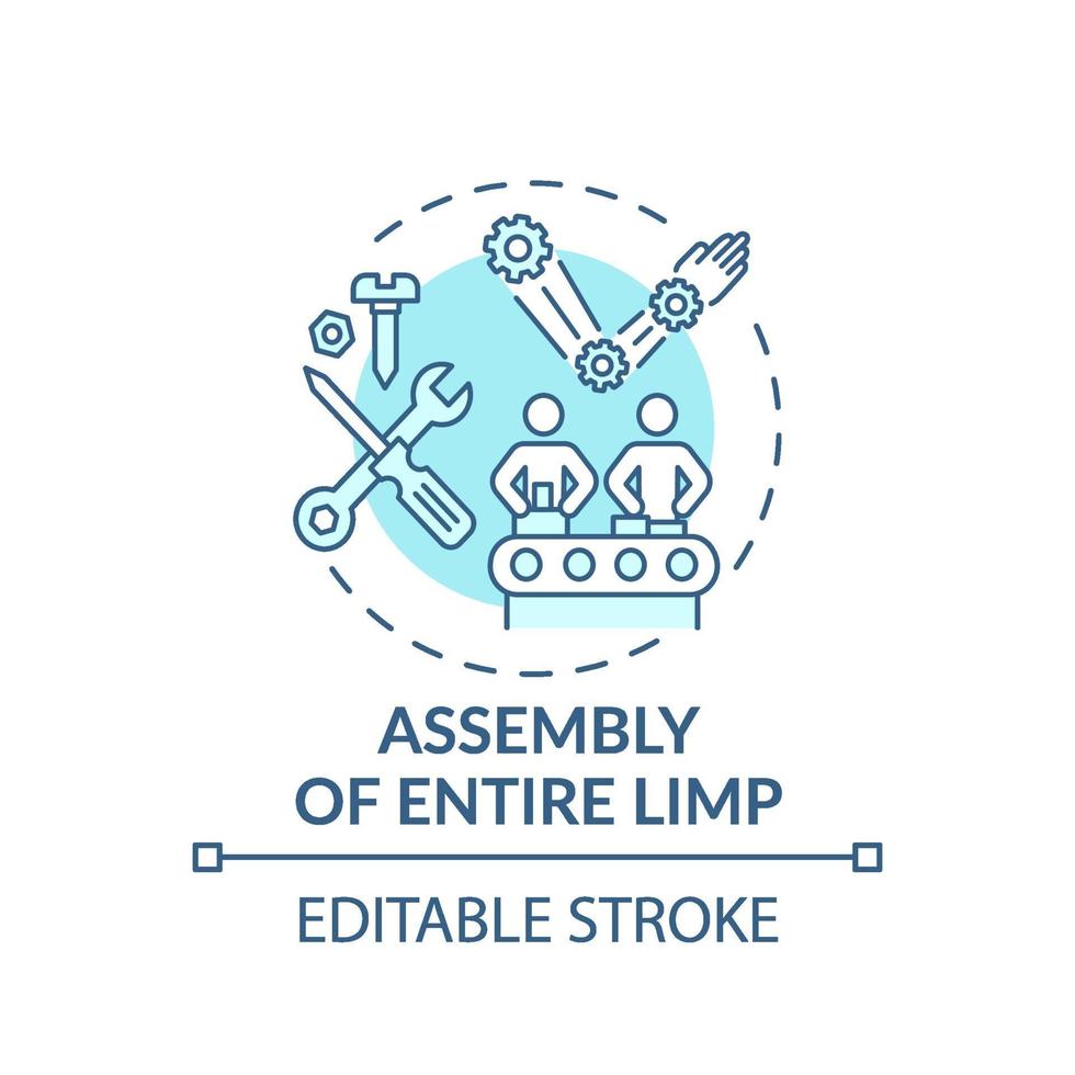 Entire limb assembly concept icon vector