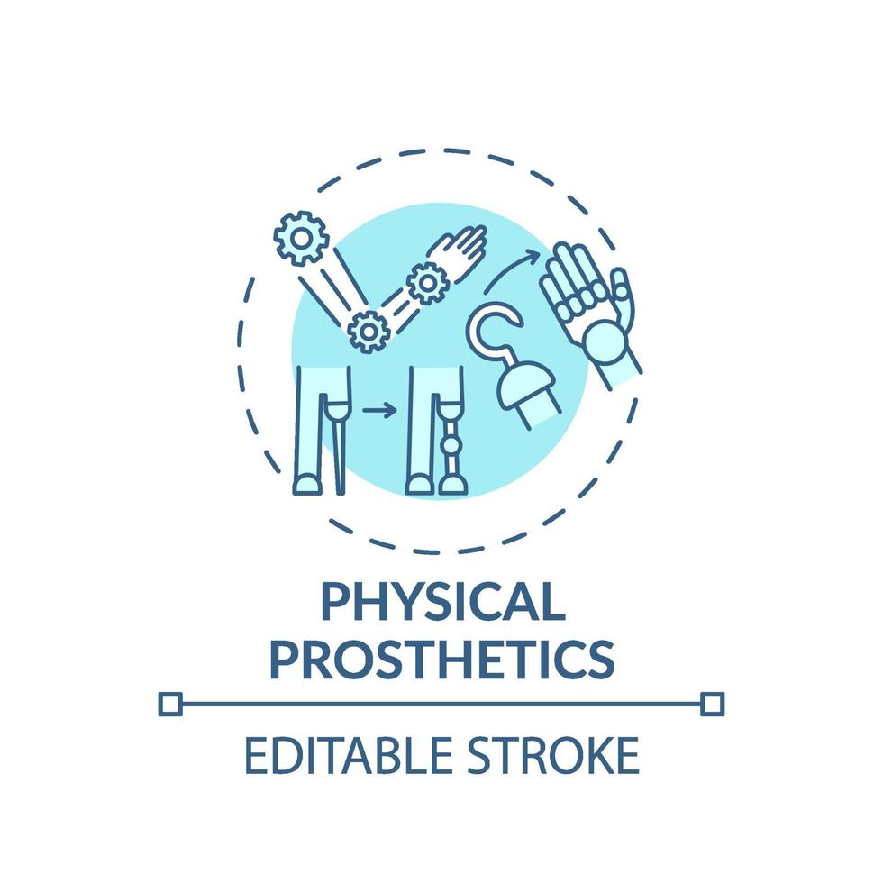 Physical prosthetics concept icon vector