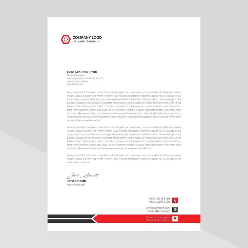 letterhead template design in minimalist style Free Vector