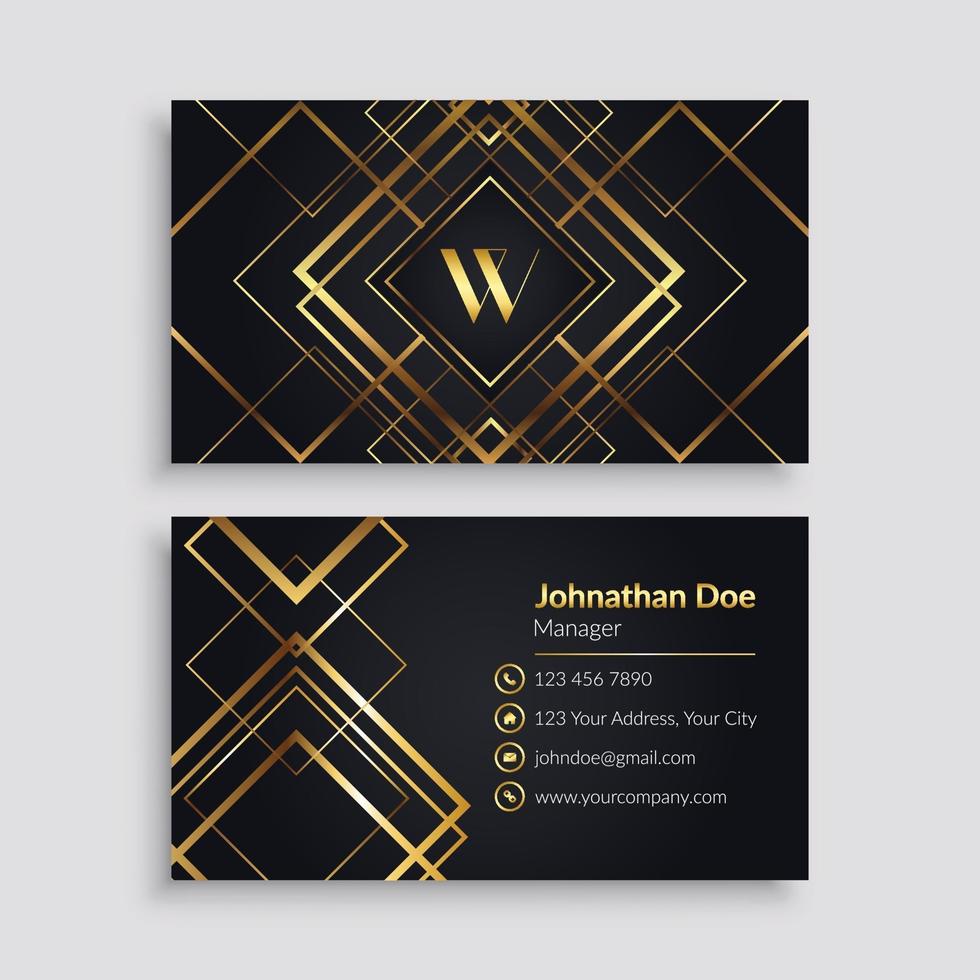 Elegant Golden Geometric Business Card Template vector