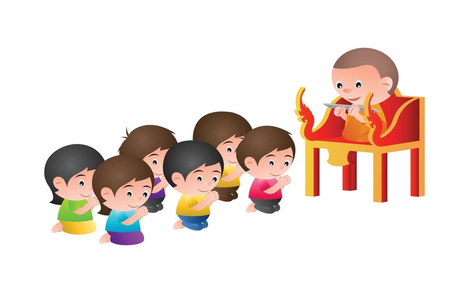 monk sits on a pulpit vector
