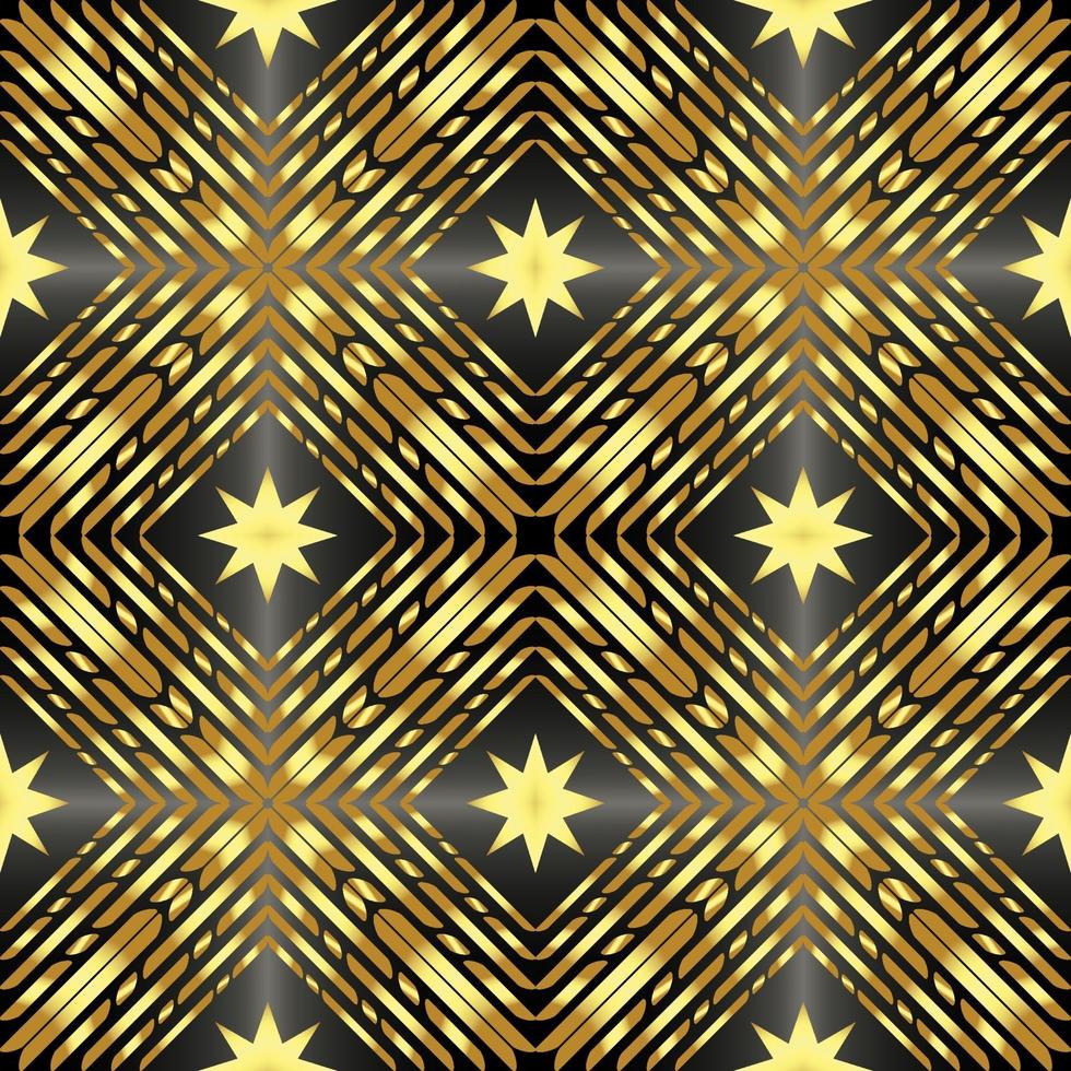 This is a vintage golden kaleidoscope texture in an oriental style with stars vector