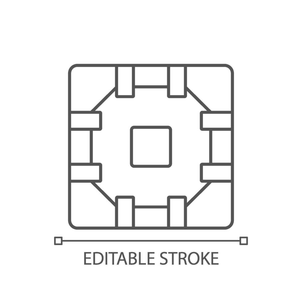 icono lineal de placa de circuito de computadora vector