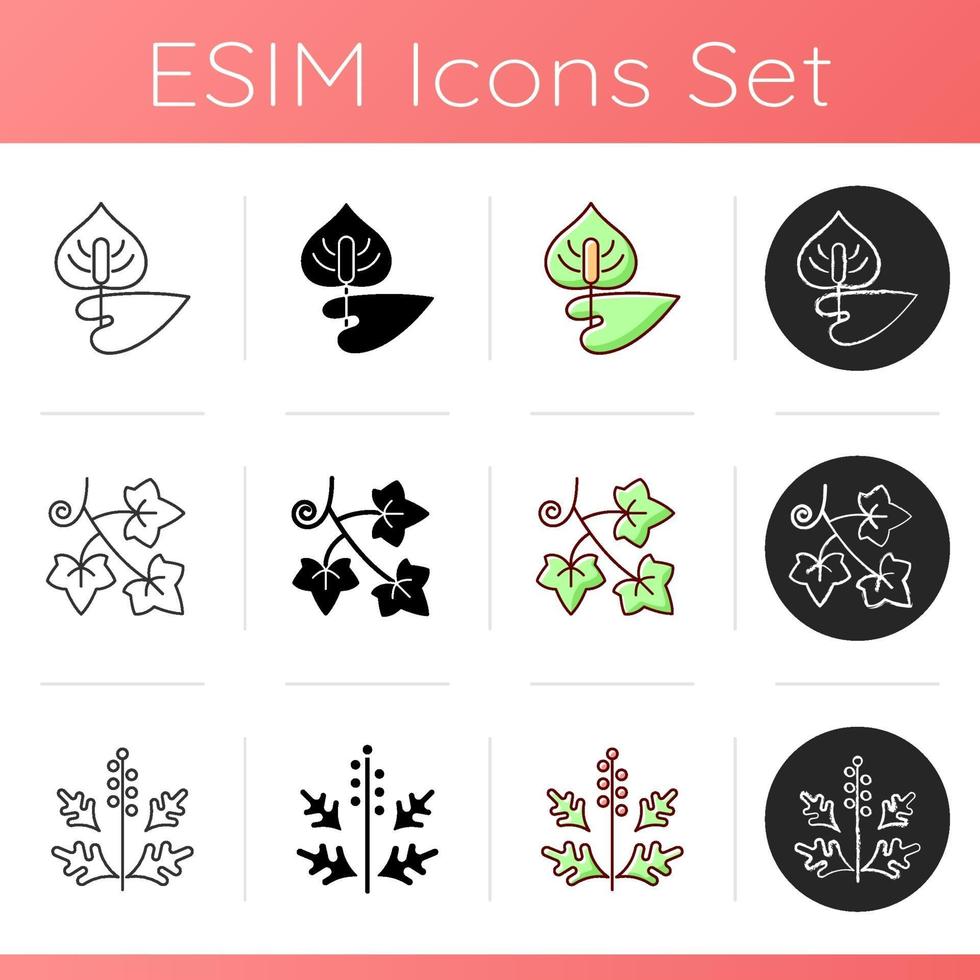Allergy cause icons set vector