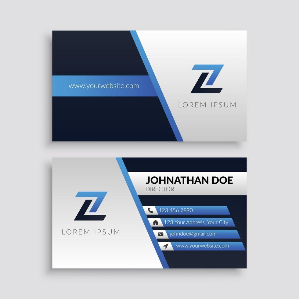 Modern Blue Corporate Business Card Template vector