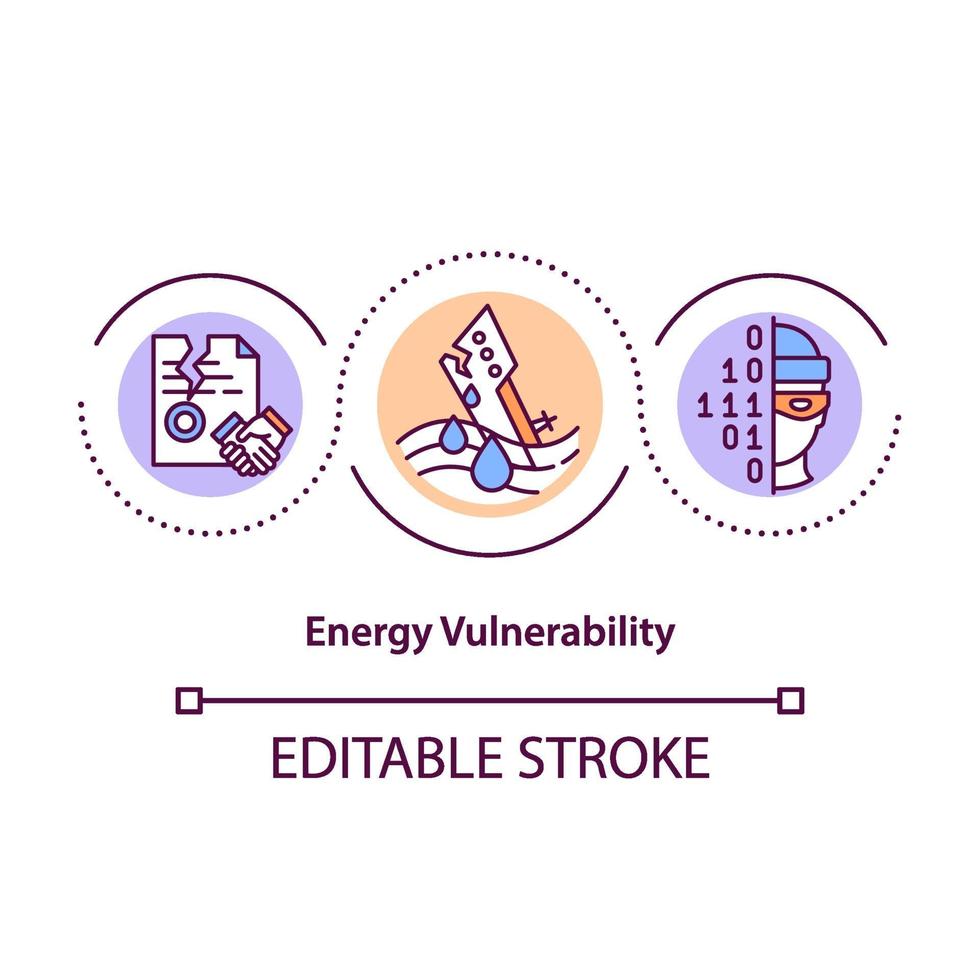 icono de concepto de vulnerabilidad energética vector