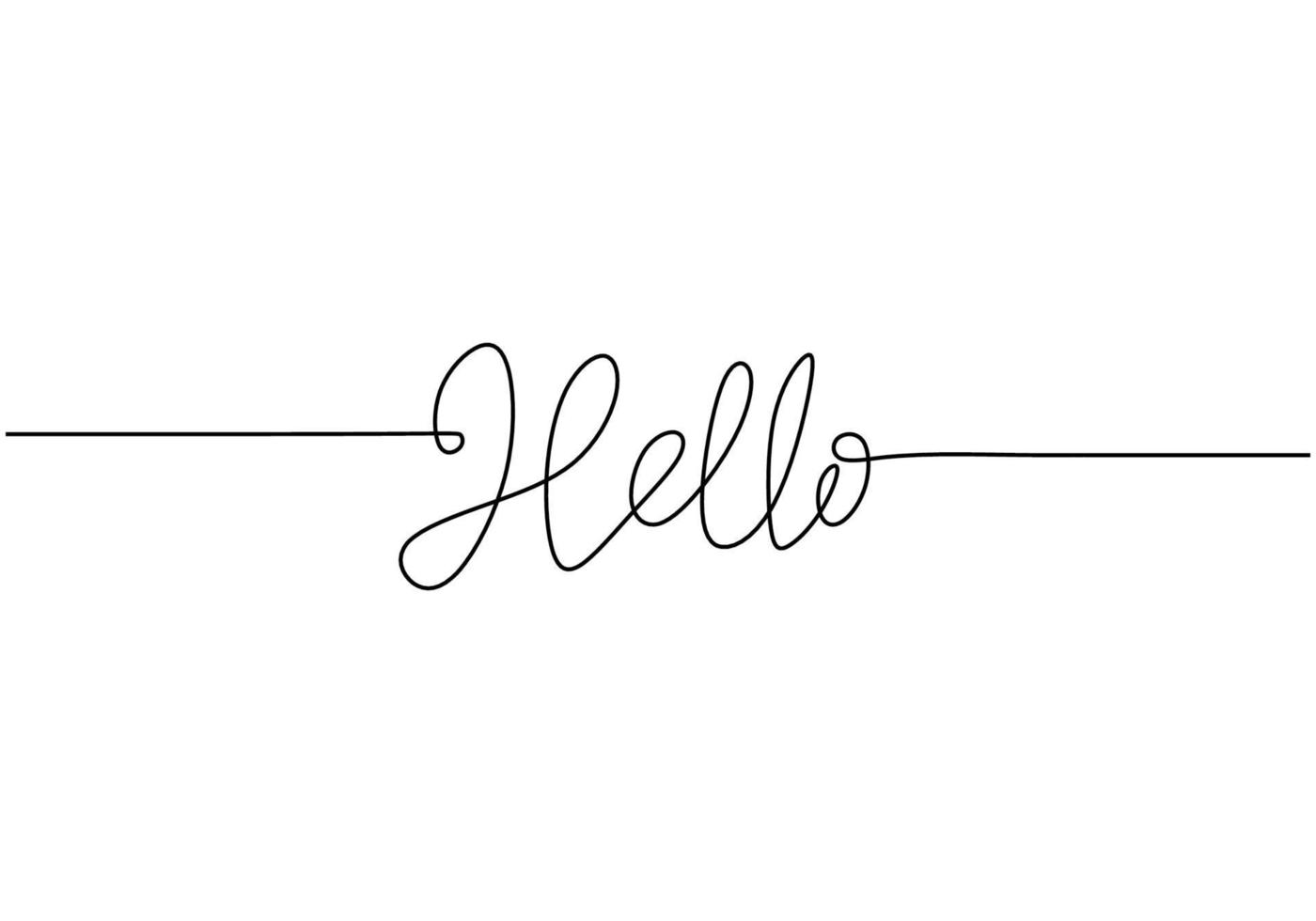 HELLO handwritten inscription. Hand drawn lettering. calligraphy. One