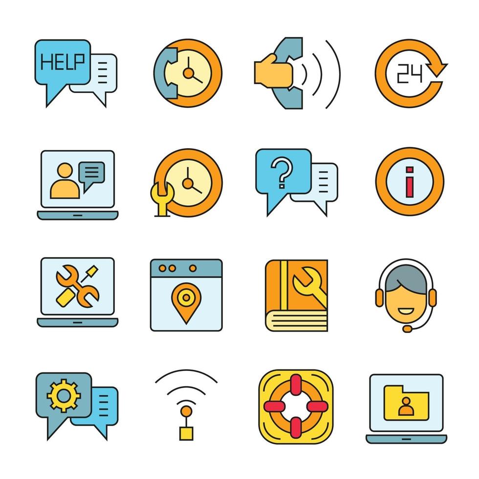 Contact and Customer Support Icons set vector